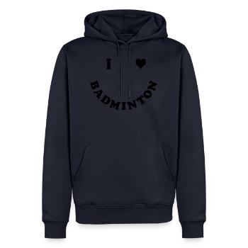 badminton - Männer Premium Bio Hoodie - Navy - Vorne - Nico (187cm)