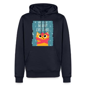 Meowy Christmas - Men’s Premium Organic Hoodie - navy - Front - Nico (187cm)