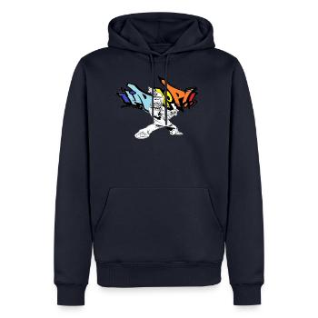 Hip Hop - Men’s Premium Organic Hoodie - navy - Front - Nico (187cm)