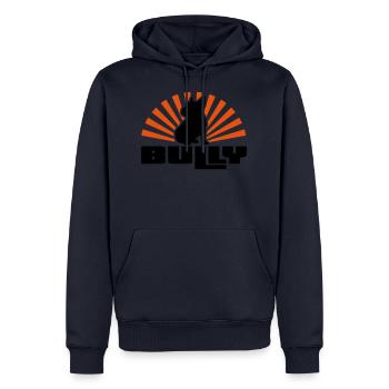 frenchie star 2 - Männer Premium Bio Hoodie - Navy - Vorne - Nico (187cm)