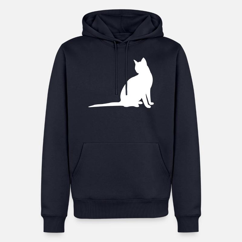 chat - Sweat à capuche Premium bio Homme - bleu marine