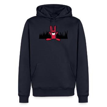 osterhase auf wiese - Männer Premium Bio Hoodie - Navy - Vorne - Nico (187cm)