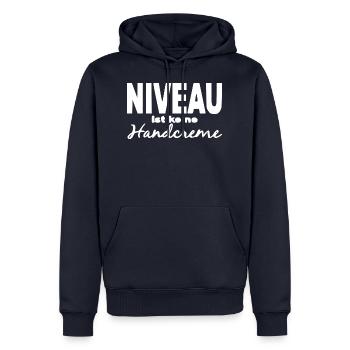 Level is not a hand cream Fun saying gift - Men’s Premium Organic Hoodie - navy - Front - Nico (187cm)