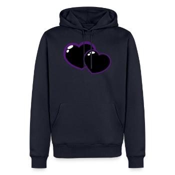Herz - Männer Premium Bio Hoodie - Navy - Vorne - Nico (187cm)