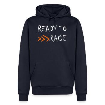 READY TO RACE Streetfighter Club - Männer Premium Bio Hoodie - Navy - Vorne - Nico (187cm)