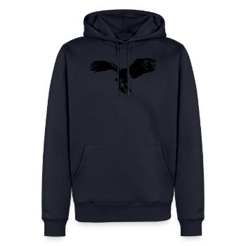 ADLER - Männer Premium Bio Hoodie - Navy - Vorne - Nico (187cm)