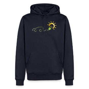 énergie solaire pour voitures électriques - Sweat à capuche Premium bio Homme - bleu marine - Devant - Nico (187cm)