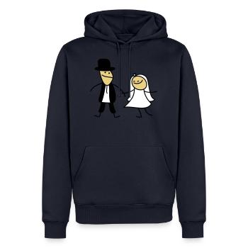 Brautpaar (b) - Männer Premium Bio Hoodie - Navy - Vorne - Nico (187cm)
