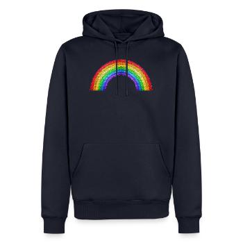 arc en ciel - Sweat à capuche Premium bio Homme - bleu marine - Devant - Nico (187cm)