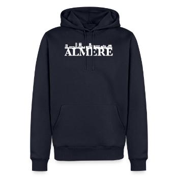 Almere Netherlands Skyline Gift Idea - Men’s Premium Organic Hoodie - navy - Front - Nico (187cm)