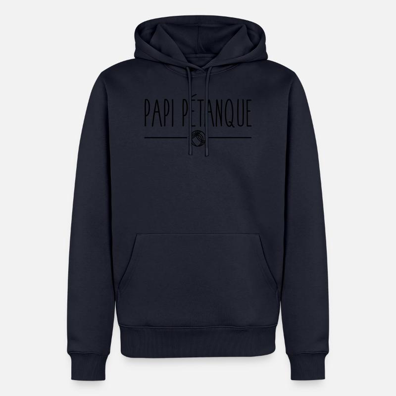 Papi pétanque - Sweat à capuche Premium bio Homme - bleu marine
