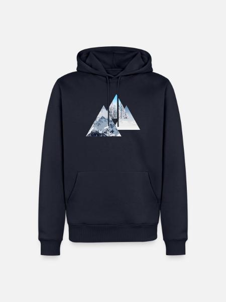 Winter Freezing Time - Snow Mountain - Männer Premium Bio Hoodie - Navy