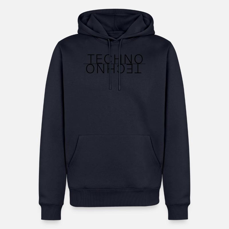 Techno - Sweat à capuche Premium bio Homme - bleu marine