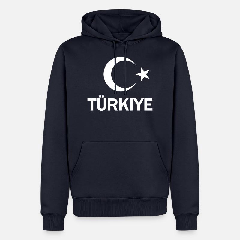 Drapeau turc - Sweat à capuche Premium bio Homme - bleu marine