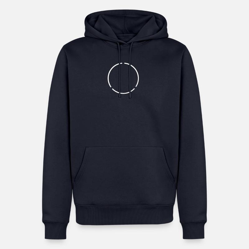 Cercle blanc avec ouvertures - Sweat à capuche Premium bio Homme - bleu marine