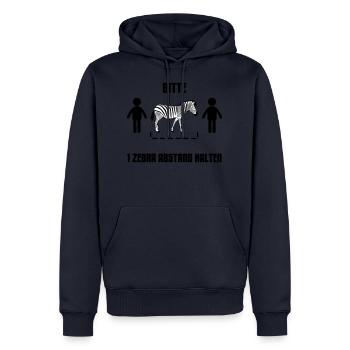 1 Zebra Abstand halten - Männer Premium Bio Hoodie - Navy - Vorne - Nico (187cm)