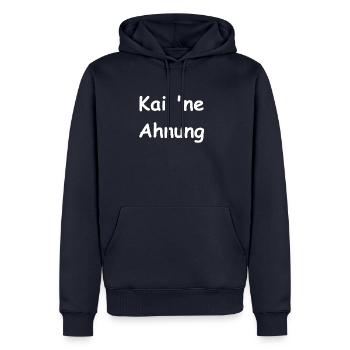 Kai ne ahnung - Männer Premium Bio Hoodie - Navy - Vorne - Nico (187cm)