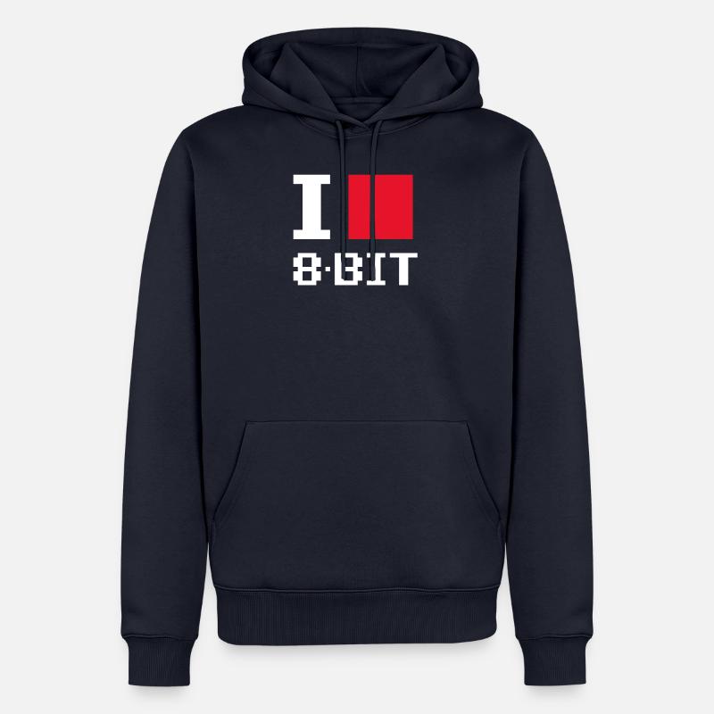 J'adore 8 bits - Sweat à capuche Premium bio Homme - bleu marine