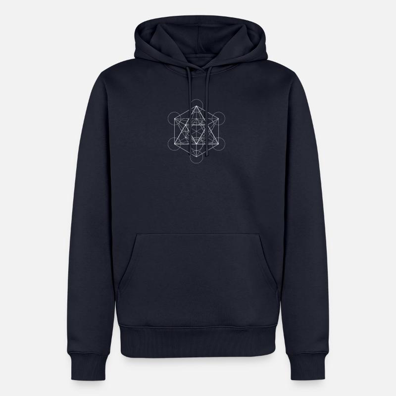 Cube du métatron - Sweat à capuche Premium bio Homme - bleu marine