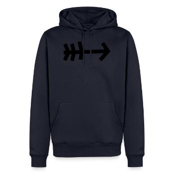 flèche - Sweat à capuche Premium bio Homme - bleu marine - Devant - Nico (187cm)