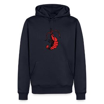 Langoustines Crevettes Crevettes Scampi - Sweat à capuche Premium bio Homme - bleu marine - Devant - Nico (187cm)