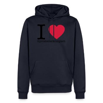 I Love Gyrosteller komplett - Männer Premium Bio Hoodie - Navy - Vorne - Nico (187cm)
