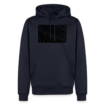 Lignes de vagues de zèbre - Sweat à capuche Premium bio Homme - bleu marine - Devant - Nico (187cm)