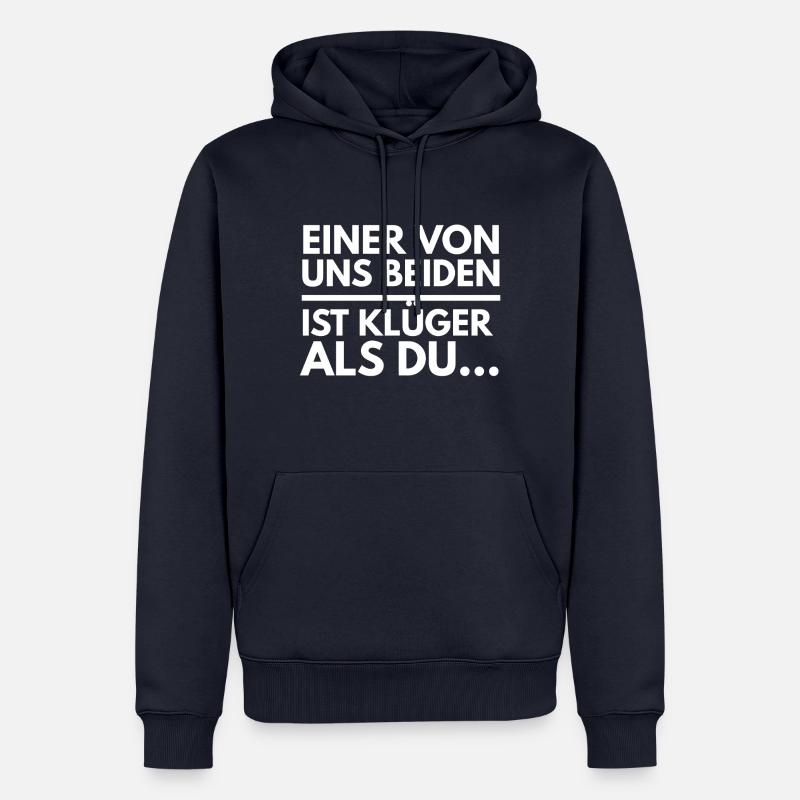 l'un de nous est plus intelligent que vous - Sweat à capuche Premium bio Homme - bleu marine