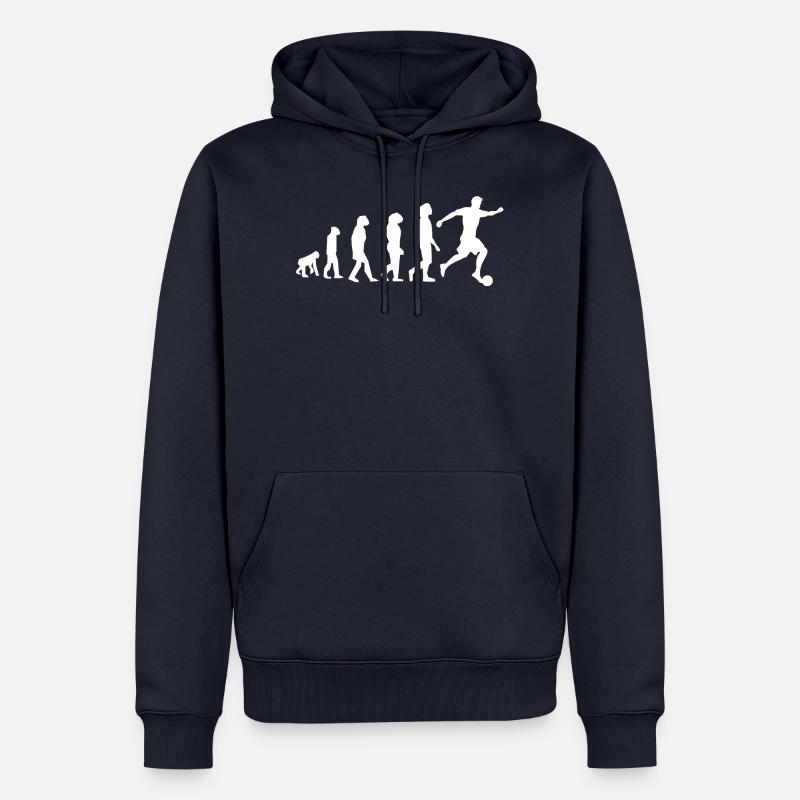 Fussball Evolution - Männer Premium Bio Hoodie - Navy