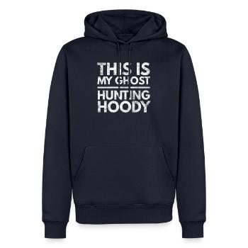 Cadeau à capuche de chasse aux fantômes d'Halloween - Sweat à capuche Premium bio Homme - bleu marine - Devant - Nico (187cm)