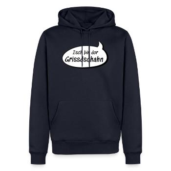 Isch bin dor Grissdschahn Christian auf sächsisch - Männer Premium Bio Hoodie - Navy - Vorne - Nico (187cm)