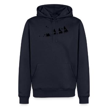 HOHOBIE Père Noël - Sweat à capuche Premium bio Homme - bleu marine - Devant - Nico (187cm)