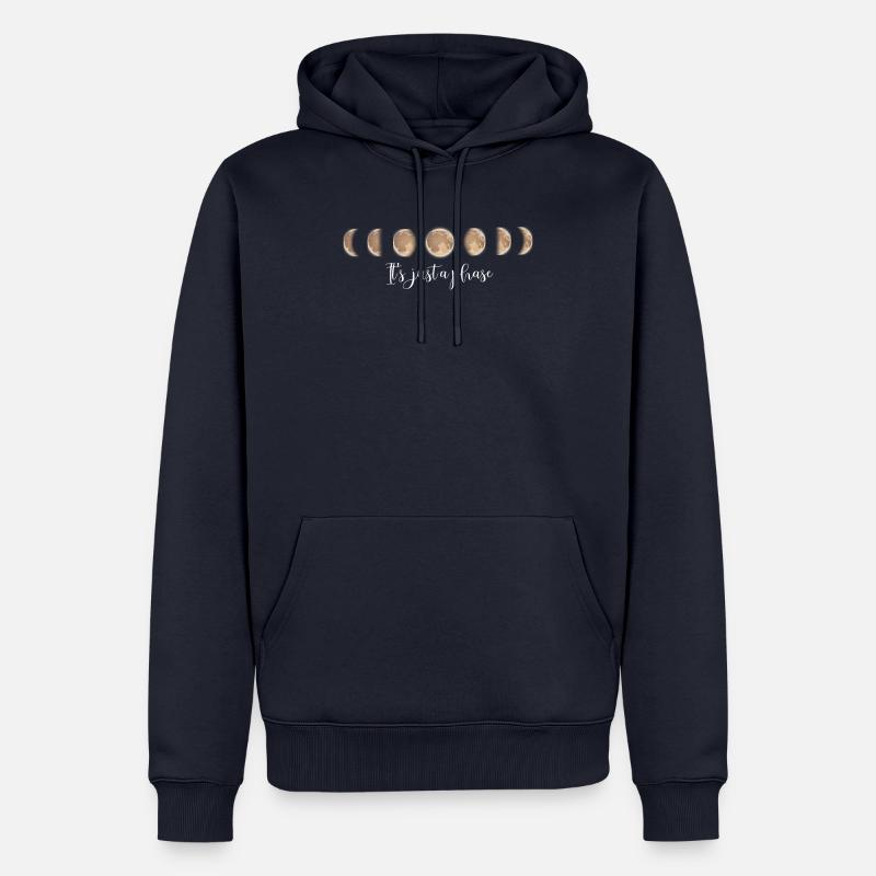 Phase de lune - Sweat à capuche Premium bio Homme - bleu marine