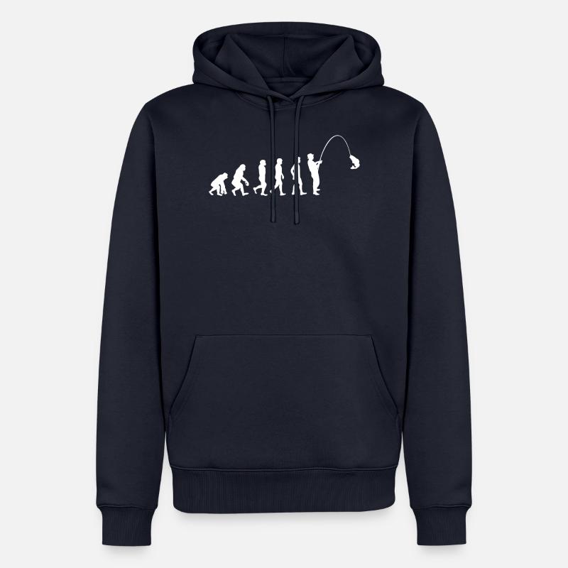 Lystfiskerifiskerisk evolution evolution - Herre Premium økologisk hoodie - navy