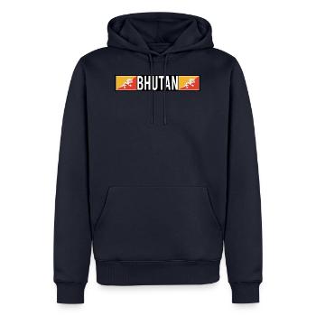 Cadeau du drapeau du Bhoutan - Sweat à capuche Premium bio Homme - bleu marine - Devant - Nico (187cm)