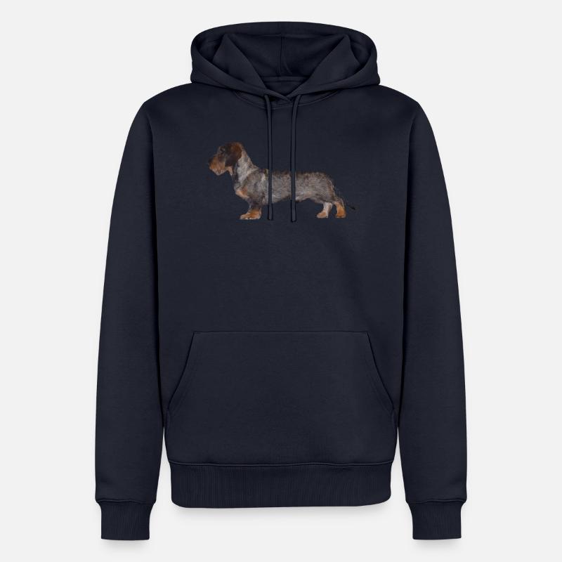 Dackel Rauhaar Dachshund Jagdhund Geschenkidee - Männer Premium Bio Hoodie - Navy