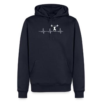 Heartbeat Training - Männer Premium Bio Hoodie - Navy - Vorne - Nico (187cm)