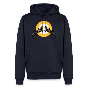 Fire Salamander Forever !!! - Men’s Premium Organic Hoodie - navy - Front - Nico (187cm)