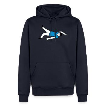 Ohnmächtiger Mann Design - Männer Premium Bio Hoodie - Navy - Vorne - Nico (187cm)