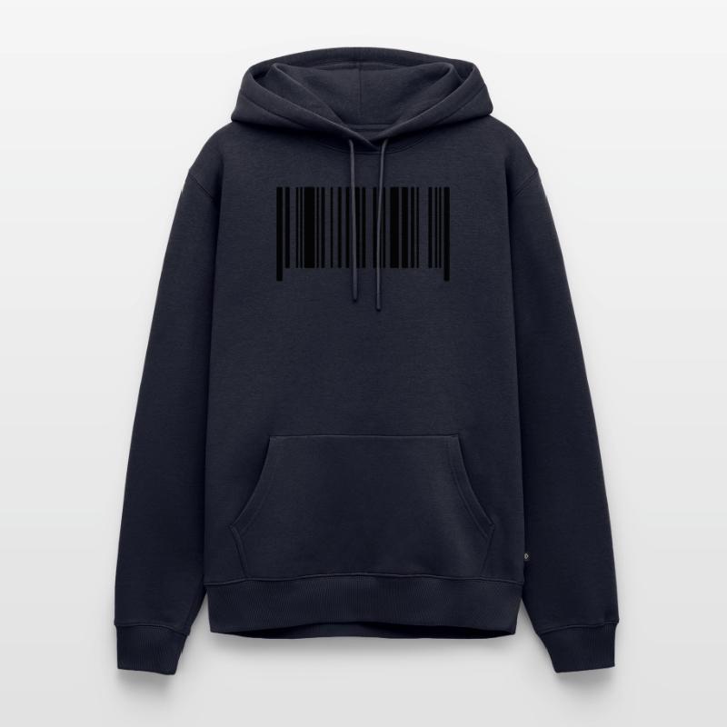 Code à barres sans texte modèle de code à barres de code vierge Sweat à capuche Premium bio Homme