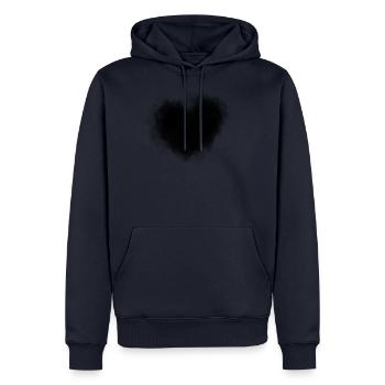 Heart Clouds Black Love Fog Smoke Sky Love - Men’s Premium Organic Hoodie - navy - Front - Nico (187cm)