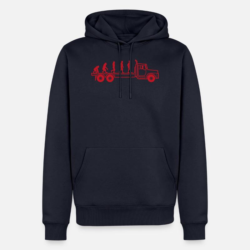 Evolution camion chauffeur professionnel cadeau - Sweat à capuche Premium bio Homme - bleu marine