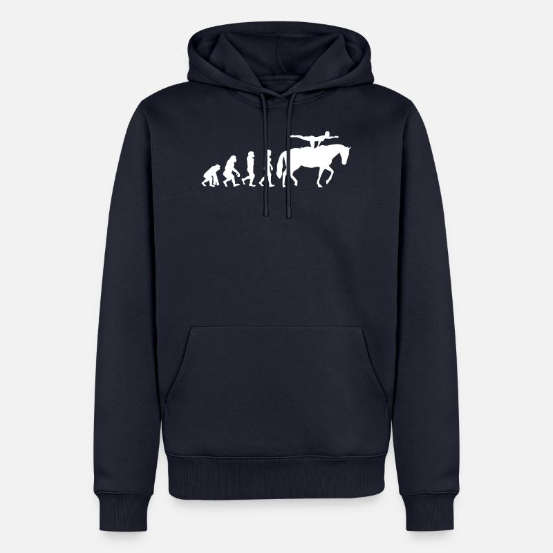 Voltigage cheval Équestre Volti Evolution Cheval - Sweat à capuche Premium bio Homme - bleu marine