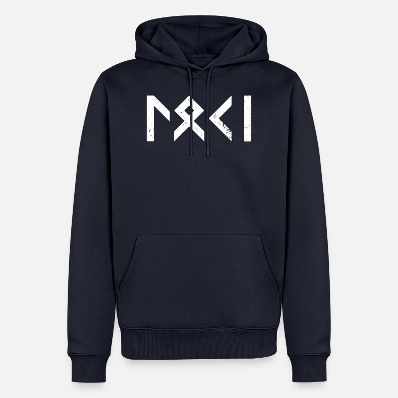 Loki Runen Rune Wikinger - Männer Premium Bio Hoodie - Navy