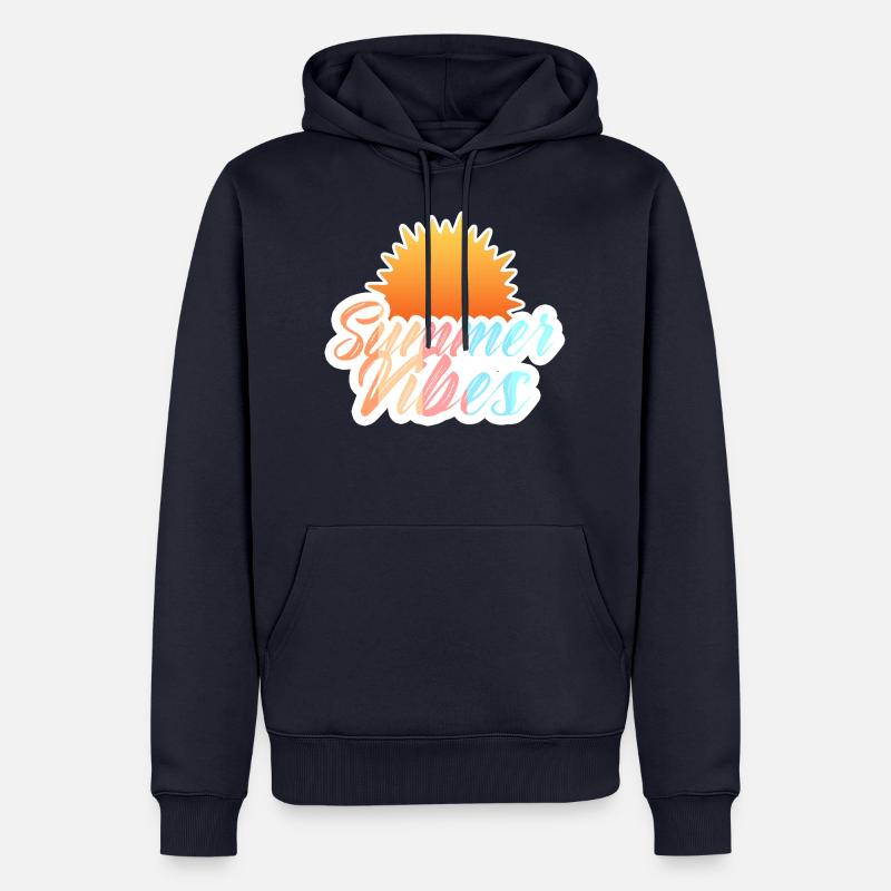 Vibes d’été rétro - Sweat à capuche Premium bio Homme - bleu marine