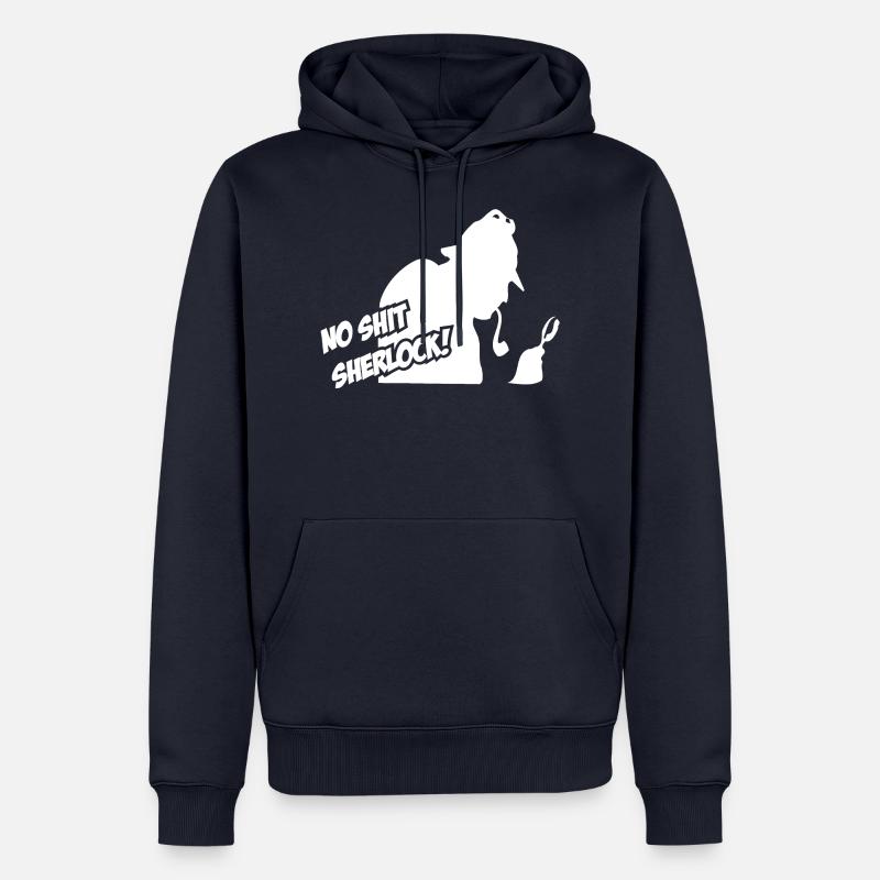 Pas de sherlock merde - Sweat à capuche Premium bio Homme - bleu marine