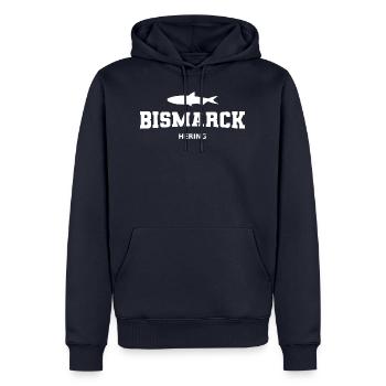 Bismarck Hering (weiß) - Männer Premium Bio Hoodie - Navy - Vorne - Nico (187cm)