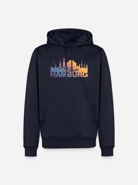 Moin Hamburg - Farbverlauf - Männer Premium Bio Hoodie - Navy
