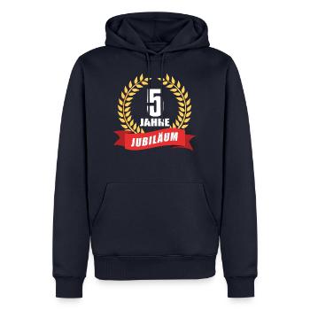 5 Jahre Jubiläum Dienstjubiläum Firma - Männer Premium Bio Hoodie - Navy - Vorne - Nico (187cm)