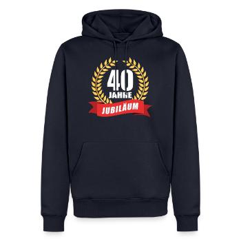 40 Jahre Jubiläum Dienstjubiläum Firma - Männer Premium Bio Hoodie - Navy - Vorne - Nico (187cm)